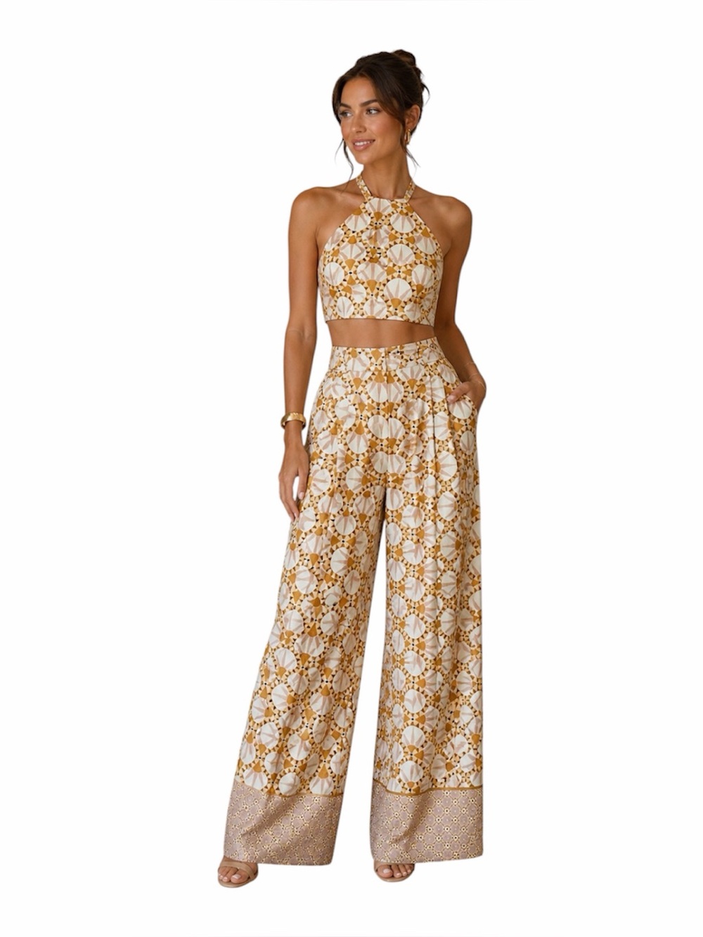 NWT HOUSE OF HARLOW 1960 palazzo pant with geometric print S